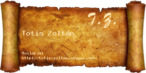 Totis Zoltán névjegykártya